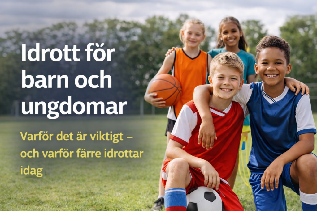 Barn och ungdomar som idrottar tillsammans på fotbollsplan – fysisk aktivitet stärker hälsa, gemenskap och välmående.